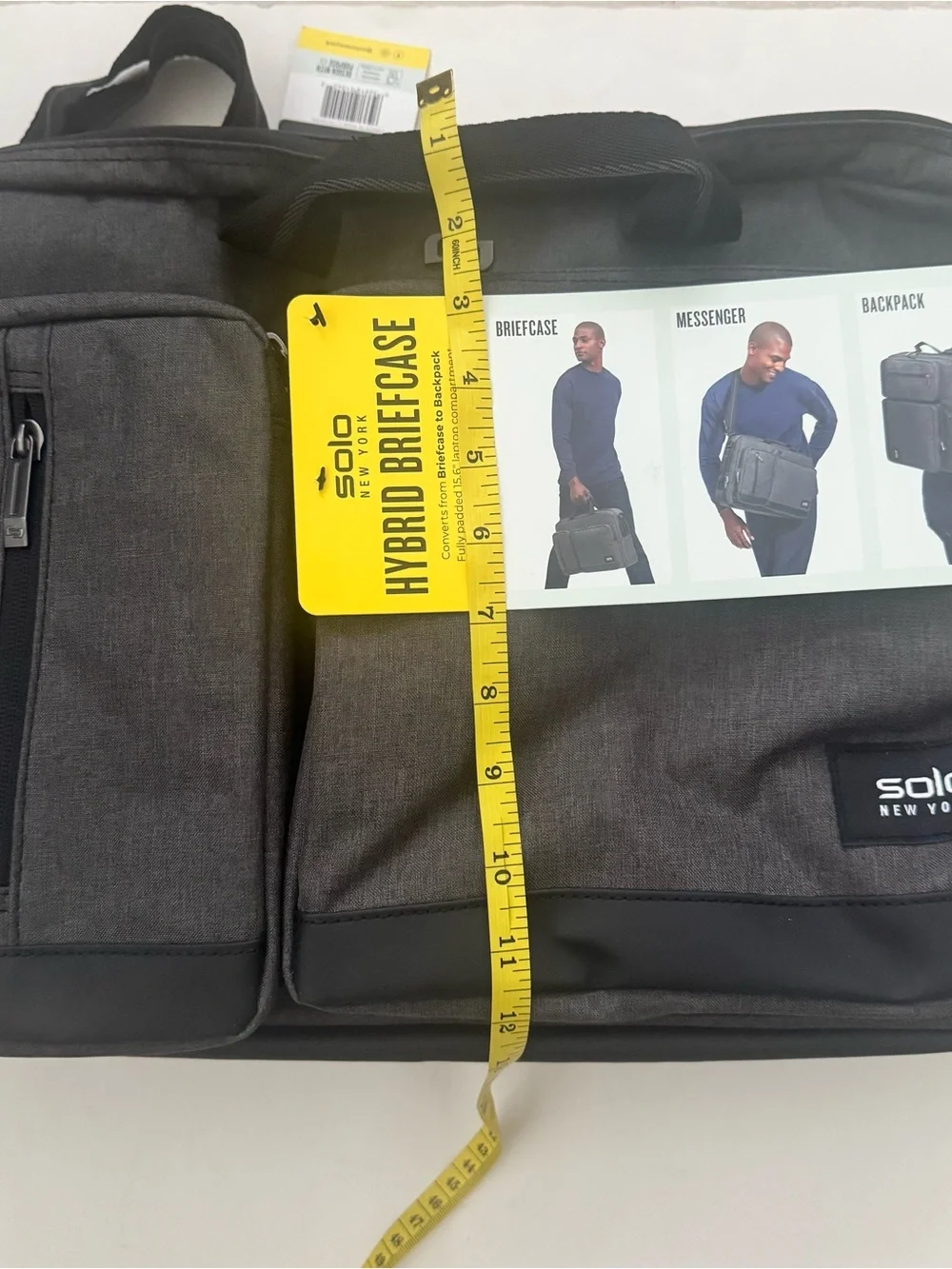 NWT Solo New York Duane Hybrid Briefcase Backpack Messenger Bag Gray 15.6 Laptop